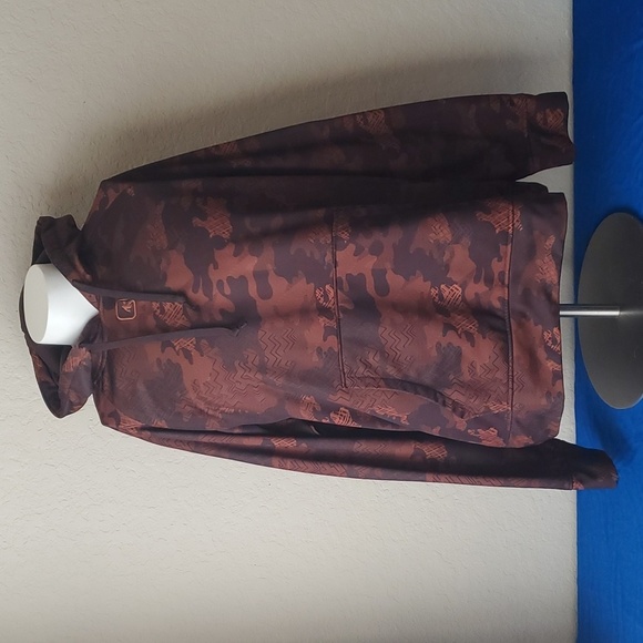 AND1 Hoodie Sweatshirt Mens Size XL Brown, Dark Orange Camo Pullover Bas… - Picture 1 of 13
